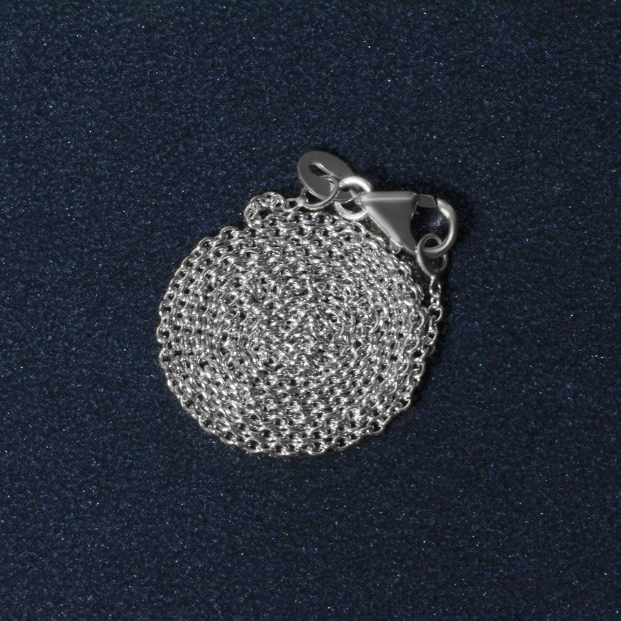 14k White Gold Oval Cable Link Chain (1.20 mm)