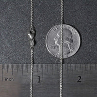 14k White Gold Round Cable Link Chain (1.20 mm)