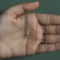 14k White Gold Oval Cable Link Chain (1.20 mm)