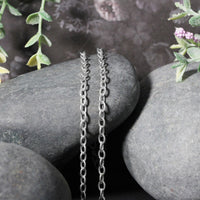 3.5mm 14k White Gold Pendant Chain with Textured Links