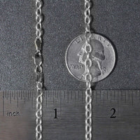 3.5mm 14k White Gold Pendant Chain with Textured Links