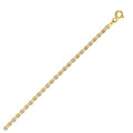 14K tri-color gold Valentino chain with 2.00 mm flat pave link pattern