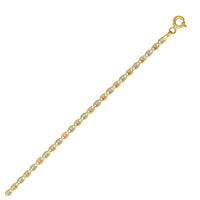 14K Tri Color Gold Pave Valentino Chain (2.00 mm)