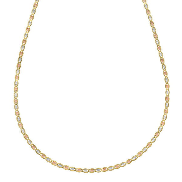 14K Tri Color Gold Pave Valentino Chain (2.00 mm)
