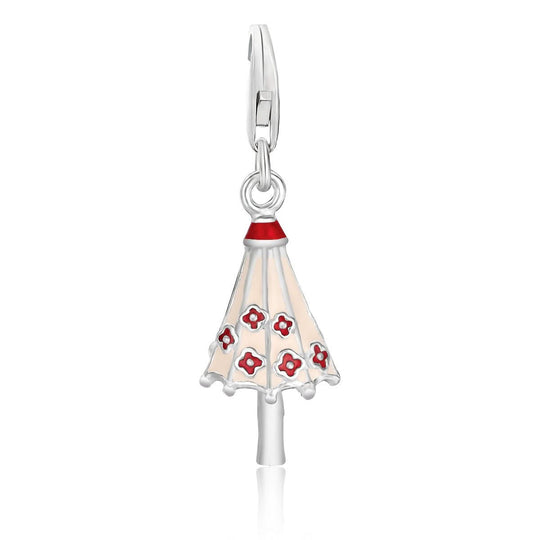 Sterling Silver Multi Tone Enameled Umbrella Charm