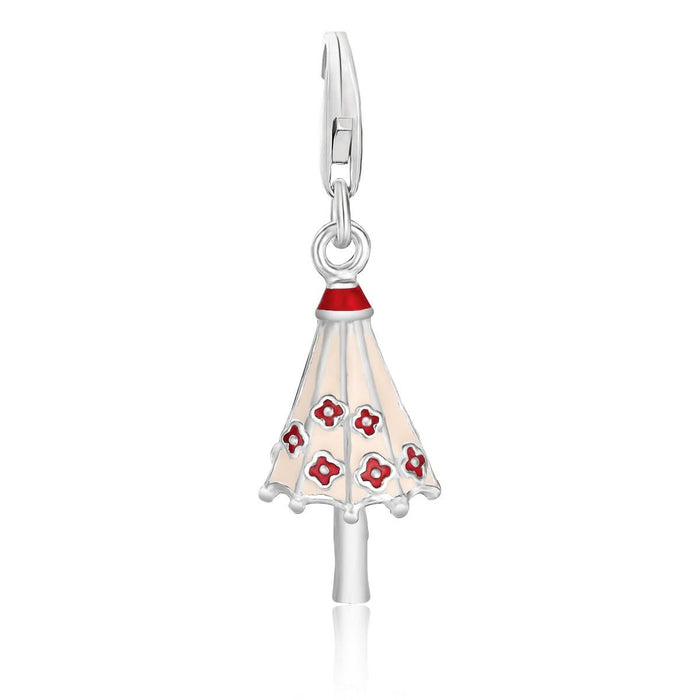 Sterling Silver Multi Tone Enameled Umbrella Charm