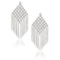 14K white gold beaded mesh ring with woven flexible band
