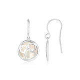 Sterling Silver Multiple Hearts Cutout Earrings with Mother of Pearl thumbnail 1