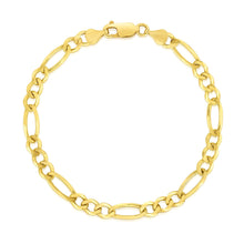 Load image into Gallery viewer, 14k Yellow Gold Solid Figaro Bracelet (4.50 mm)