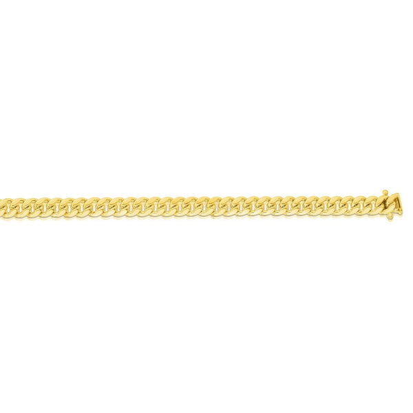 14k Yellow Gold Classic Miami Cuban Solid Bracelet (4.90 mm)