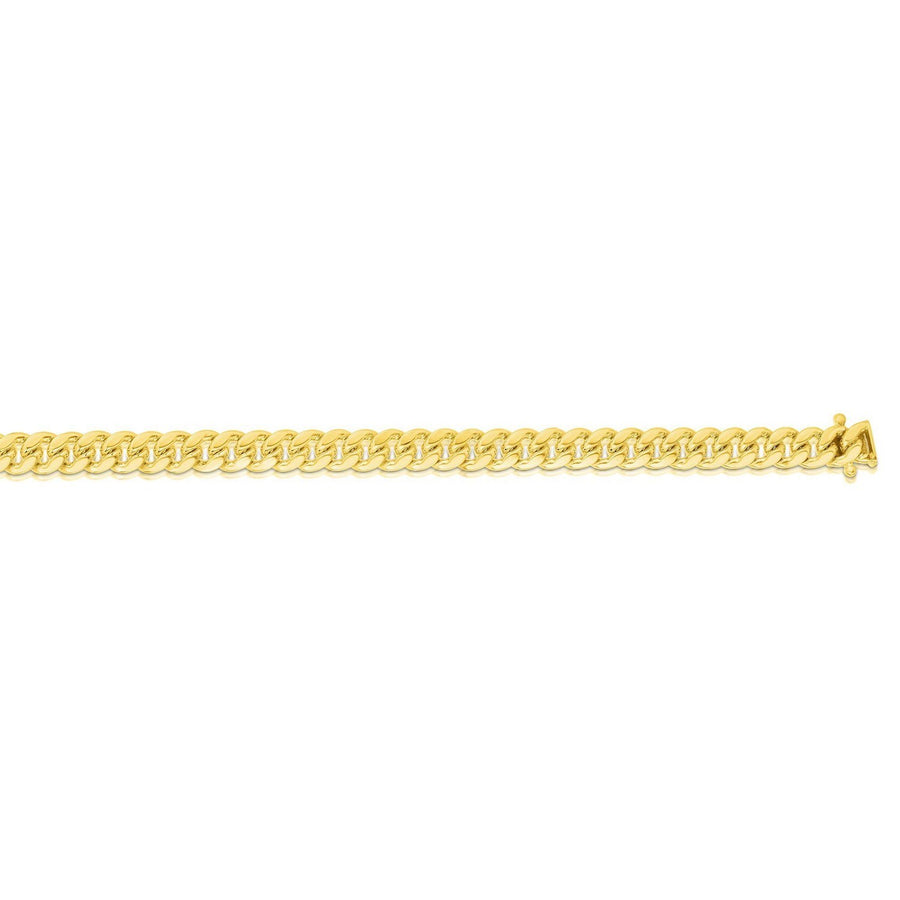 14k Yellow Gold Classic Miami Cuban Solid Bracelet (4.90 mm)