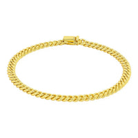 14k Yellow Gold Classic Miami Cuban Solid Bracelet (4.90 mm)