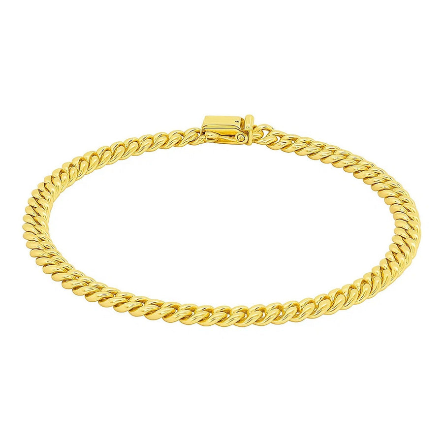 14k Yellow Gold Classic Miami Cuban Solid Bracelet (4.90 mm)