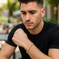 14k Yellow Gold Classic Miami Cuban Solid Bracelet (4.90 mm)