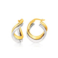 14K two-tone gold ring in fancy double twist rope style