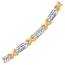 Load image into Gallery viewer, 14k Two-Tone Gold Fancy X Line Bracelet (4.80 mm)