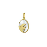 14K Yellow Gold Fish MOP Charm Pendant thumbnail 2