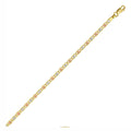 14K tri-color gold Valentino chain with pave-set links, 2.50 mm width