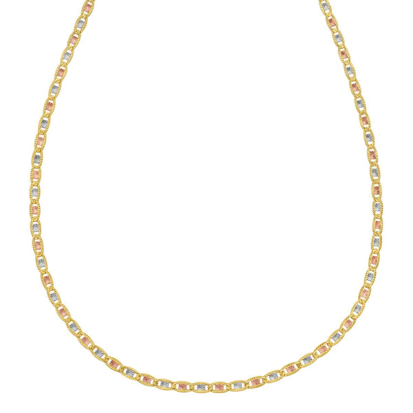 14K Tri Color Gold Pave Valentino Chain (2.50 mm)
