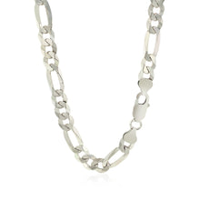 Load image into Gallery viewer, Rhodium Plated Sterling Silver Figaro Style Chain (8.10 mm)