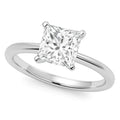 14K white gold ring with 1 princess diamond stone in solitaire setting