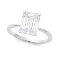 14K white gold ring with one radiant diamond solitaire stone