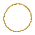 14K yellow gold moon-cut bead stretch bracelet in 2.90 mm faceted gold beads