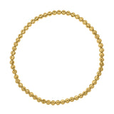 14K yellow gold moon-cut bead stretch bracelet in 2.90 mm faceted gold beads thumbnail 1