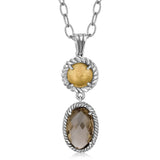 18K Yellow Gold and Sterling Silver Drop Pendant thumbnail 1