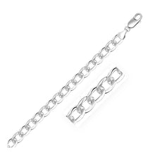 Load image into Gallery viewer, Rhodium Plated Sterling Silver Curb Style Chain (7.20 mm)