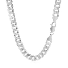 Load image into Gallery viewer, Rhodium Plated Sterling Silver Curb Style Chain (7.20 mm)