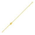 14K yellow gold chain bracelet with polished center knot