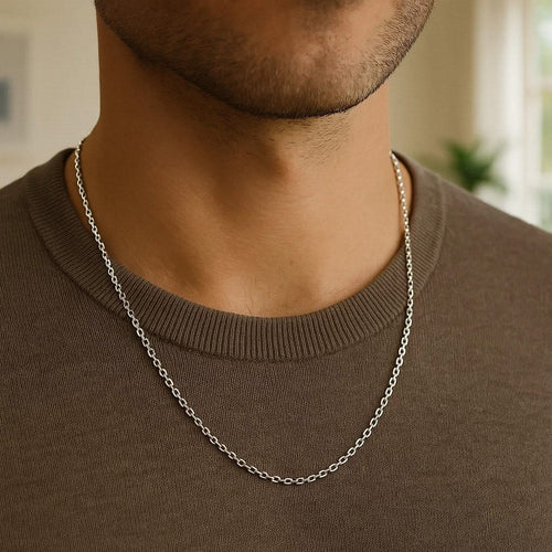 14k White Gold Diamond Cut Cable Link Chain (1.9 mm)