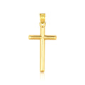 14K yellow gold high polish cross pendant with clean square-cut arms