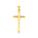 14K yellow gold high polish cross pendant with clean square-cut arms thumbnail 1