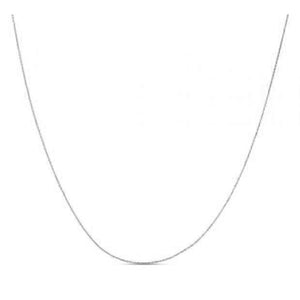 Double Extendable Diamond Cut Cable Chain in White Gold (0.87 mm)