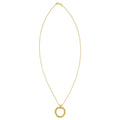 14K yellow gold interlocking trinity necklace with three linked rings