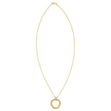 14K yellow gold interlocking trinity necklace with three linked rings thumbnail 1