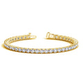 14K yellow gold tennis bracelet with round lab grown diamond stones