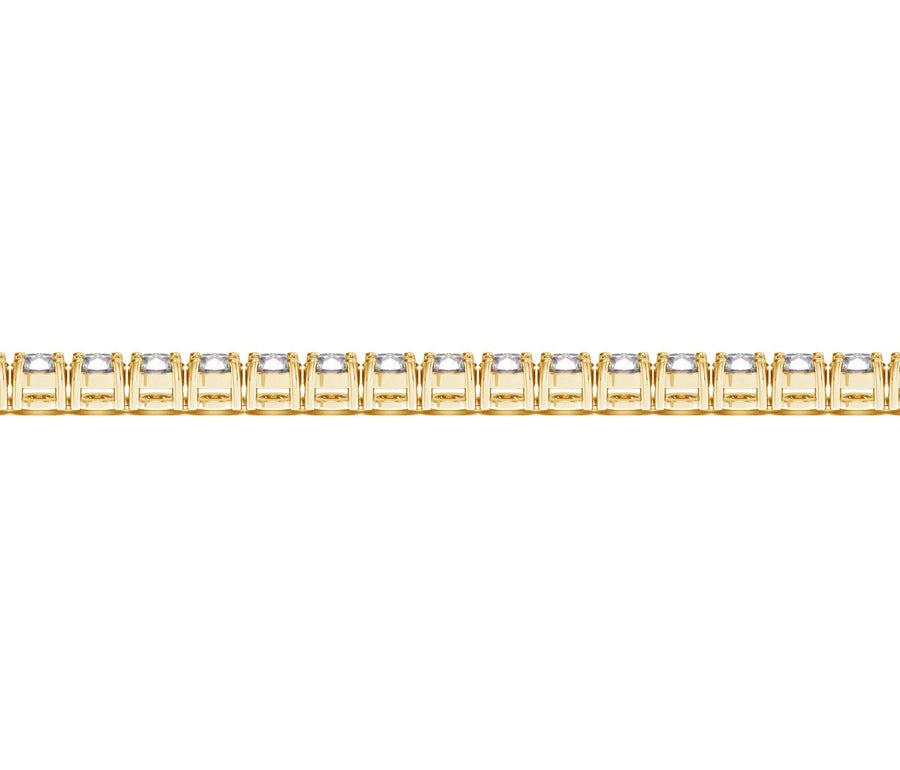 Lab Grown Round Diamond Tennis Bracelet in 14k Yellow Gold(10 cctw F/G  VS2/SI1)
