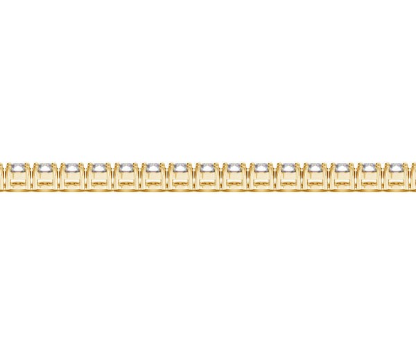 Lab Grown Round Diamond Tennis Bracelet in 14k Yellow Gold(10 cctw F/G  VS2/SI1)