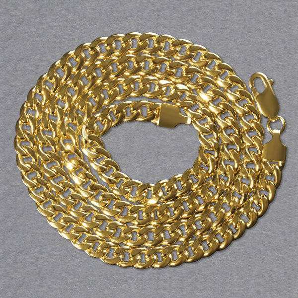5.5mm 10k Yellow Gold Light Miami Cuban Chain