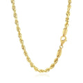 10K yellow gold rope chain with diamond-cut faceted twisted links