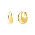 14K yellow gold large tapered hoop earrings, 20x20mm