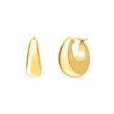 14k Yellow Gold Large Tapered Hoop Earrings(20x20mm) thumbnail 1