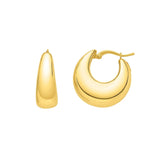 14k Yellow Gold Large Tapered Hoop Earrings(20x20mm) thumbnail 2
