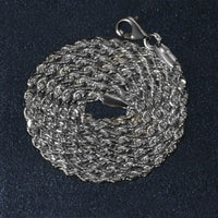 14k White Gold Solid Diamond Cut Rope Chain (2.50 mm)