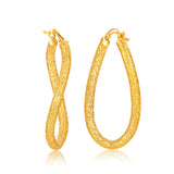14K Yellow Gold Fancy  Twisted Dangling Earrings with Freeform Textured Details thumbnail 1