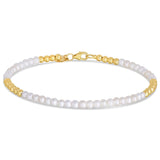 14k Yellow Gold High Polish Freshwater Pearl Pallina Bead Bracelet (2.00 mm) thumbnail 2