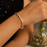 14k Yellow Gold High Polish Freshwater Pearl Pallina Bead Bracelet (2.00 mm) thumbnail 6